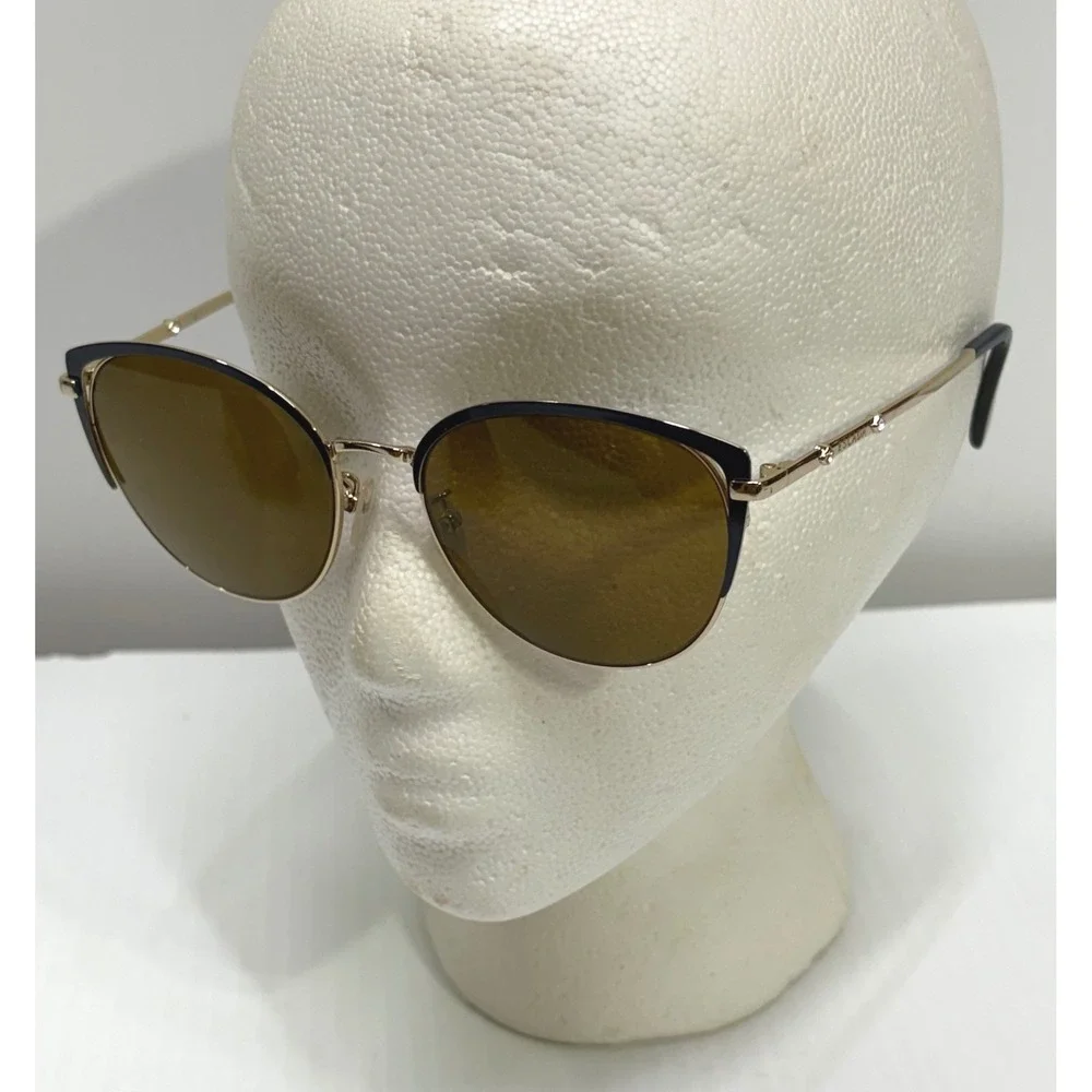 Escada SESB16S Womens Sunglasses Navy Blue Gold Rhinestone Italy 57-17-140